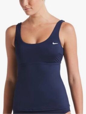 Nike Swim Women’s Essential Scoop Neck Tankini Top NWT Midnight Navy Size Med